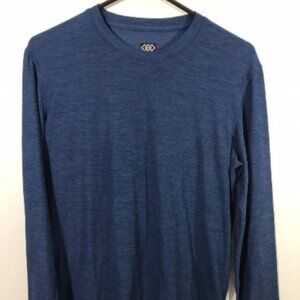 Leg3nd Heather Blue Logo Polyester Blend Long Sleeve T-Shirt Men's Size M